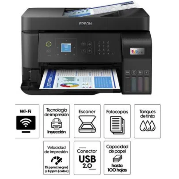 Impresora Multifuncional Epson L5590 con Wifi, Adf