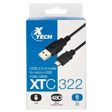 Cable USB 2.0 a Micro-USB 1.8mts XTC322