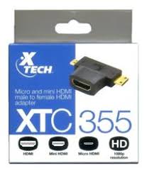 Convertidor Micro y Mini HDMI a HDMI Xtech XTC355