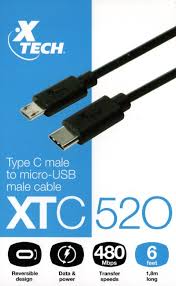 Cable Tipo C a Micro-USB 1.8mts Xtech XTC520