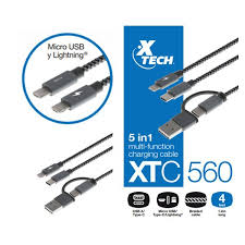 Cable 5 en 1 Multifunción Xtech 1.2mts XTC560