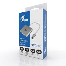 Convertidor 3 en 1 USB tipo C a multipuerto Xtech XTC565